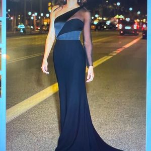 Black long formal dress.